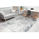 Moderný koberec DUKE 51378 krémová / modrá - Betón, kameň štruktúrovaný, veľmi jemný, strapce