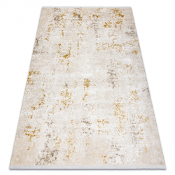 Moderne tæppe DUKE 51546 creme / guld - Vintage, struktureret, meget blød, frynser