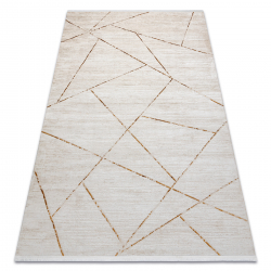 Modernus kilimas DUKE 51557 kreminis / aukso - Geometrinis, struktūrinis, labai minkštas, kutais