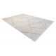 Modern tapijt DUKE 51557 crème / goud - Geometrisch, gestructureerd, zeer zacht, franjes
