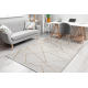 Moderní koberec DUKE 51557 krémová / zlatý - Geometrická, strukturovaný, velmi jemný, třásně