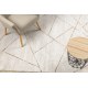 Модерен килим DUKE 51557 кремав / злато - геометричен, структурирана, много мека, ресни