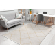 Moderný koberec DUKE 51245 krémová / zlatá - Latková mreža, štruktúrovaný, veľmi jemný, strapce