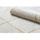 Moderný koberec DUKE 51245 krémová / zlatá - Latková mreža, štruktúrovaný, veľmi jemný, strapce