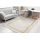 Moderní koberec DUKE 51524 krémová / zlatý - Rám, řecký strukturovaný, velmi jemný, třásně