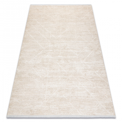 Moderni matto DUKE 51533 kerma - Geometrinen, jäsennelty, erittäin pehmeä, hapsut