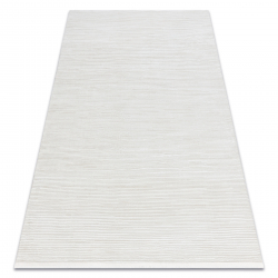 Сучасний килим DUKE 51376 кремовий - смужки, структурований, дуже м'який, бахрома