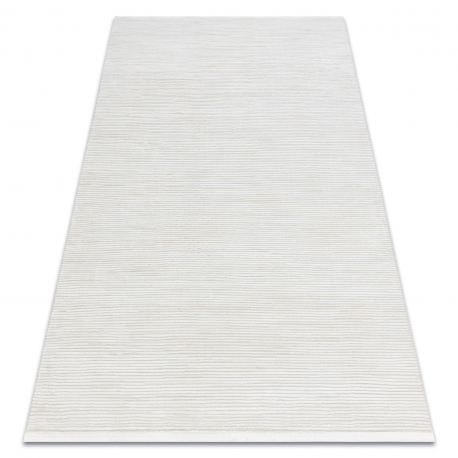 Modern szőnyeg DUKE 51376 krém - Csíkok, strukturált, nagyon puha, rojtokkal