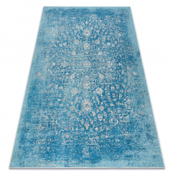 Wollen tapijt ANTIGUA 518 75 JS500 OSTA - Ornament vlakgeweven blauw