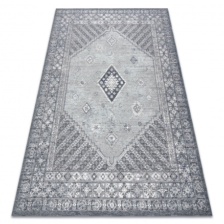 Tappeto in lana ANTIGUA 518 76 XX032 OSTA - Rosetta, struttura, tessitura piatta grigio 