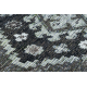 Tapis en laine ANTIGUA 518 76 XX033 OSTA - Rosace, cadre, tissé à plat gris foncé