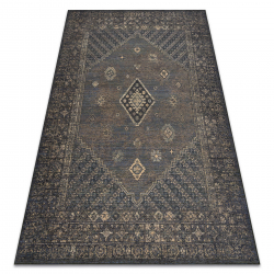 Vlnený koberec ANTIGUA 518 77 JG900 OSTA - Rosette, rám, plocho tkaný zelená