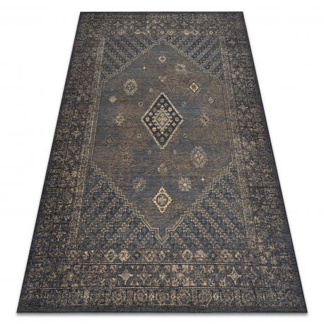 Wool carpet ANTIGUA 518 77 JG900 OSTA - Rosette, frame, flat-woven green