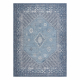 Tapis en laine ANTIGUA 518 76 KB500 OSTA - Rosace, cadre, tissé à plat gris / bleu 