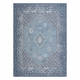 Wollen tapijt ANTIGUA 518 76 KB500 OSTA - Rozet, frame, vlakgeweven grijs / blauw