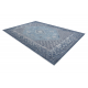 Tapis en laine ANTIGUA 518 76 KB500 OSTA - Rosace, cadre, tissé à plat gris / bleu 