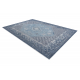 Vlnený koberec ANTIGUA 518 76 KB500 OSTA - Rosette, rám, plocho tkaný sivý / modrý 