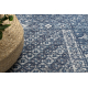 Tapis en laine ANTIGUA 518 76 KB500 OSTA - Rosace, cadre, tissé à plat gris / bleu 