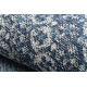 Tapis en laine ANTIGUA 518 76 KB500 OSTA - Rosace, cadre, tissé à plat gris / bleu 