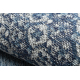 Вълнен килим ANTIGUA 518 76 KB500 OSTA - Розета, рамка, плоскотъкан сива / син 