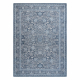 Wool carpet ANTIGUA 518 74 KB500 OSTA - Flowers, frame, flat-woven navy blue