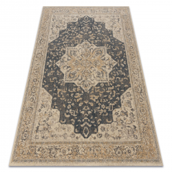 Wool Carpet LEGEND 468 03 GB500 OSTA - Rosette, frame, exclusive beige / grey