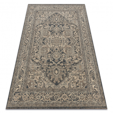Wool Carpet LEGEND 468 10 GB500 OSTA - Rosette, frame, exclusive grey / beige