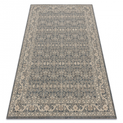 Wool Carpet LEGEND 468 12 GB501 OSTA - Flowers, frame, exclusive grey / beige