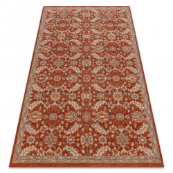 Wool Carpet LEGEND 468 16 GB301 OSTA - Λουλούδια, σκελετός, αποκλειστική μπεζ / κόκκινο