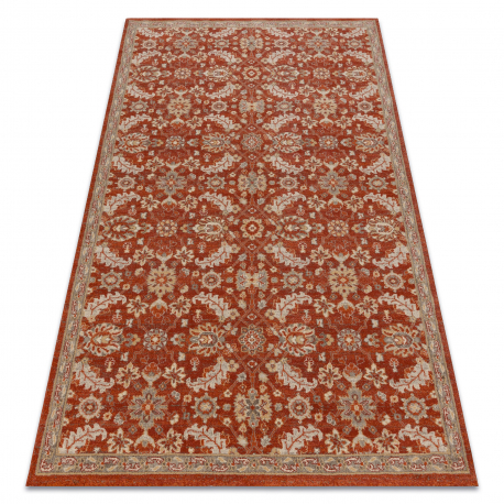 Vlnený koberec LEGEND 468 16 GB301 OSTA - Kvetiny, rám, exkluzívna béžová / červená