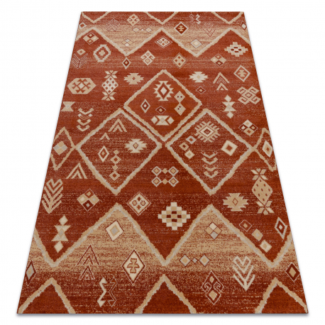 Vlnený koberec LEGEND 468 15 GB300 OSTA - Boho, exkluzívna červená / béžová