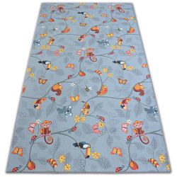 Fitted carpet for kids HAPPY TREE grey Owls Animals