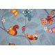 Fitted carpet for kids HAPPY TREE grey Owls Animals
