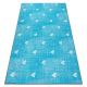 Fitted carpet for kids HEARTS Jeans, vintage children's - turquoise
