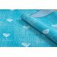 Fitted carpet for kids HEARTS Jeans, vintage children's - turquoise