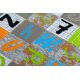 Fitted carpet for kids JUMPY Patchwork, Letters, Numbers grey / orange / blue