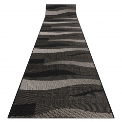 Sizal futó szőnyeg FLOORLUX minta 20212 fekete / ezüst
