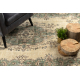 Tappeto in lana ANNODATO A MANO Vintage 10005, ornamento, fiori - beige / verde 