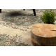 Tappeto in lana ANNODATO A MANO Vintage 10005, ornamento, fiori - beige / verde 