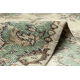 HANDGEKNOPT wollen tapijt Vintage 10005, ornament, bloemen - beige / groen