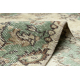Tappeto in lana ANNODATO A MANO Vintage 10005, ornamento, fiori - beige / verde 