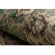 Tappeto in lana ANNODATO A MANO Vintage 10005, ornamento, fiori - beige / verde 
