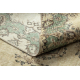 Tappeto in lana ANNODATO A MANO Vintage 10005, ornamento, fiori - beige / verde 