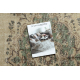 Tappeto in lana ANNODATO A MANO Vintage 10005, ornamento, fiori - beige / verde 