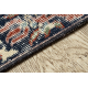 HANDGEKNOPT wollen tapijt Vintage 10181, frame, bloemen - terracotta / groen 
