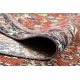 RANKAIS MAZGTAS vilnonis kilimas Vintage 10181, rėmas, gėlės - terakotos / žalias