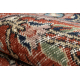 RUČNE VIAZANÝ vlnený koberec Vintage 10181, rám, kvety - terakota / zelená