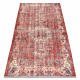 RUČNE VIAZANÝ vlnený koberec Vintage 10251, ornament, kvety - červená