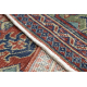 HANDGEKNOPT wollen tapijt Vintage 10267, frame, bloemen - rood / groen 