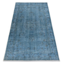 RUČNE VIAZANÝ vlnený koberec Vintage 10297, rám, ornament - modrý